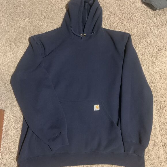 Carhartt Men's Tall Loose Fit Midweight Pullover Hoodie LB3 New Navy Size 2XLT - Picture 2 of 10